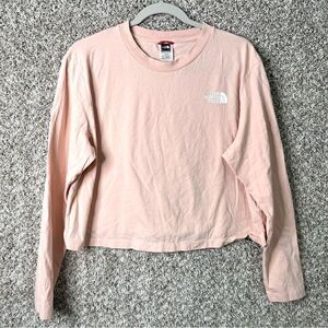 The North Face T-Shirt Women’s XL Peach Pink Long Sleeve Cropped